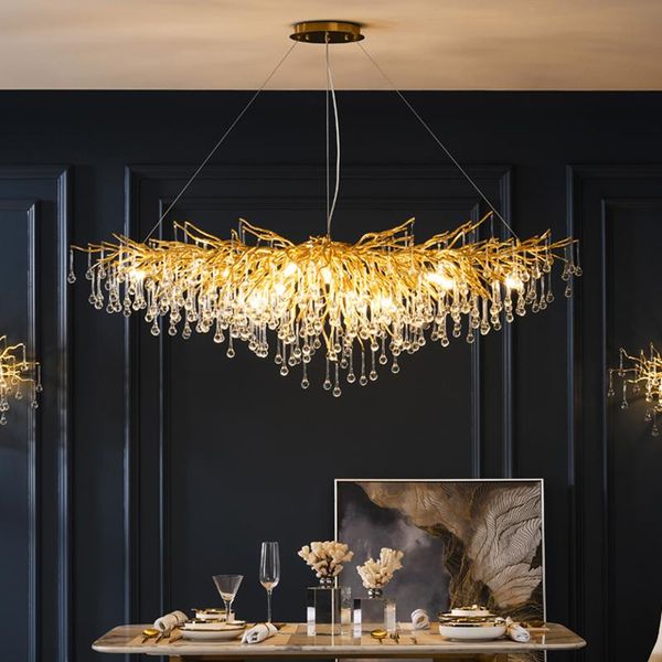 

chandeliers decoration loft villamodern luxury crystal led dine lamp chandelier lighting kitchen diningel hall art indoor lights