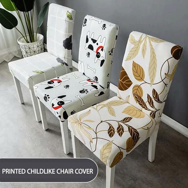 

1/2/4/6 printed chair cover stretch seat covers dining room washable anti-dirty elastic kitchen for el
