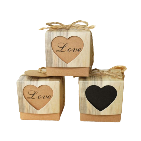 

gift wrap 50pcs vintage love style kraft paper square candy bags box wedding birthday party boy girl favour boxes supply