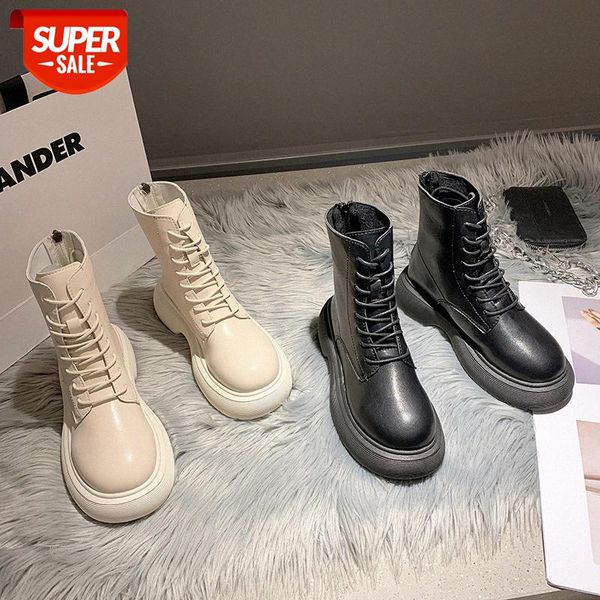 

korean martin boots women's autumn british lace up flat black short #u10h