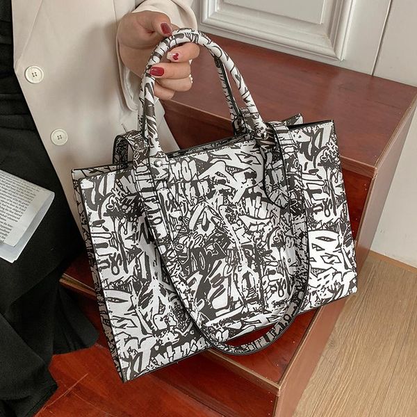 

evening bags printing high capacity big shopper shoulder for women 2021 arrival designer trends casual shopping handbags totes