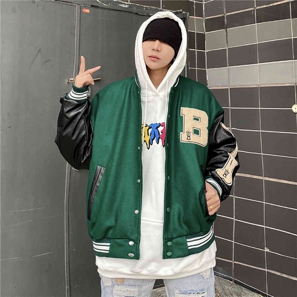 

men's jackets spring baseball coat embroidery letter women streetwear hip-hop harajuku college style men bomber jacket r615, Black;brown