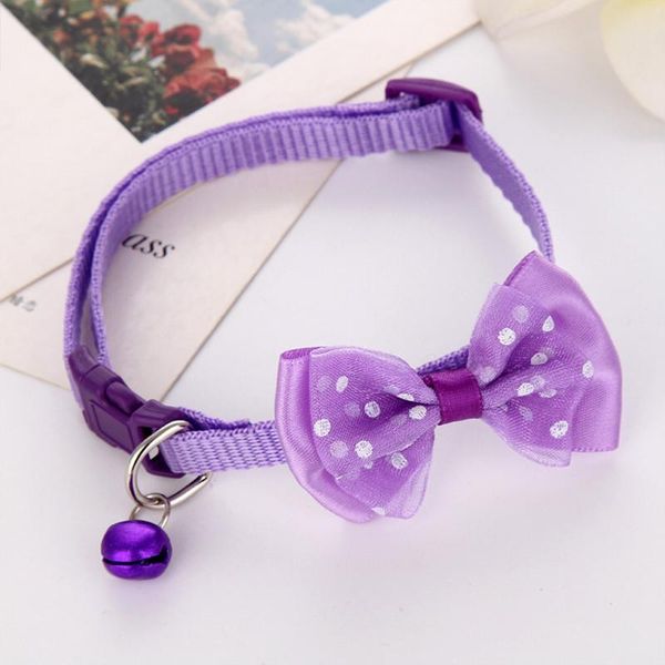 

cat collars & leads pet bow bell small dogs adjustable nylon lovely fashion chihuahua poodle pug kitten supplies accessories