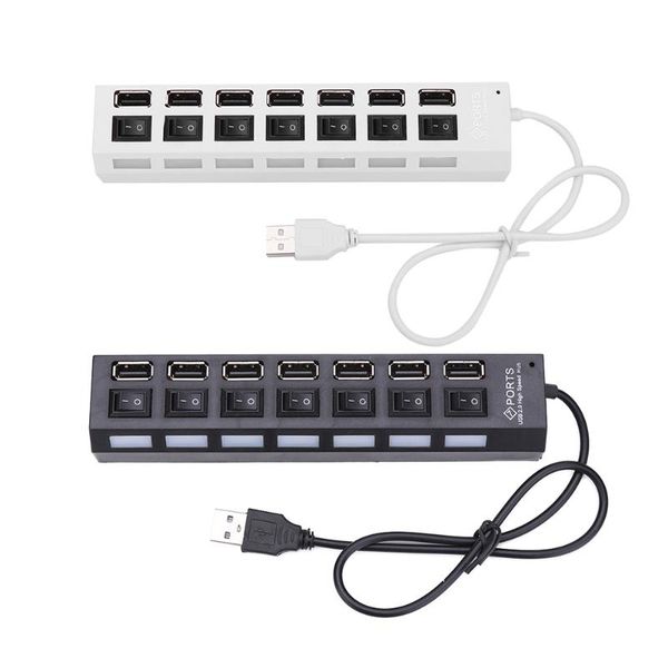 

hubs usb 2.0 high-speed hub multi splitter use power adapter with 7 port multiple expander switch for pc laptop