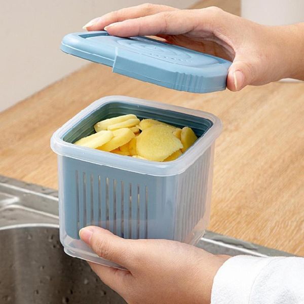 

storage bottles & jars useful vegetable drain basket anti-slip safe wide application keep fresh produce saver food containers
