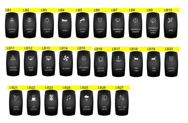 

car boat led rocker switch blue light 12v 24v 5pins button for marine caravan 4x4 other auto electronics