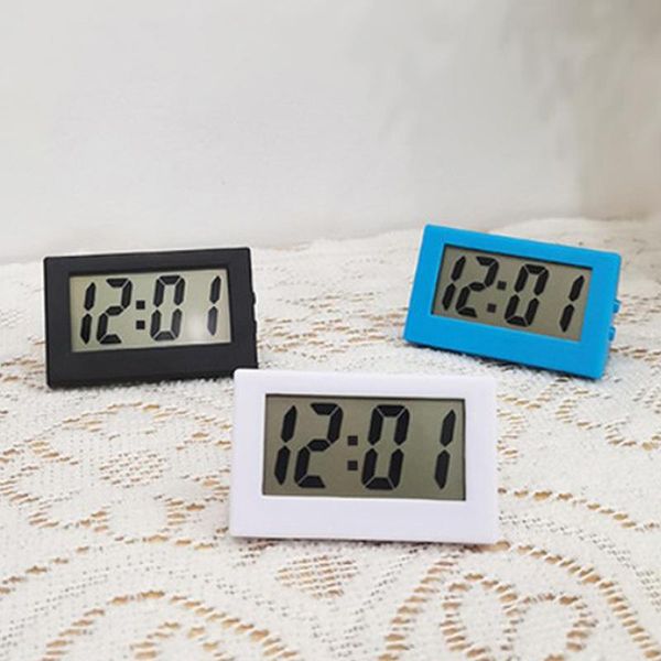 

desk & table clocks digital clock lcd screen self-adhesive bracket car plastic mini time