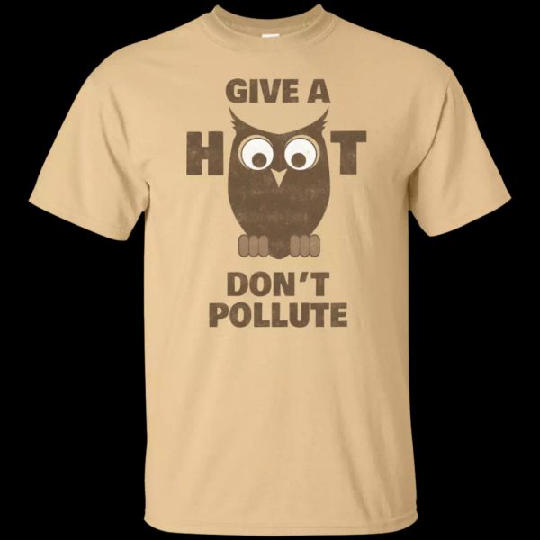 

Wise Owl, Give a Hoot Don't Pollute, Environmentalism, Retro, T-shirt, White;black