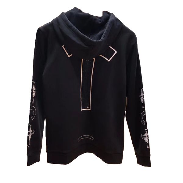 

ch classic mens zipper hoodie good quality letter pattern printed casual long sleeve pocket men woman sweatshirts 14 styles, Black