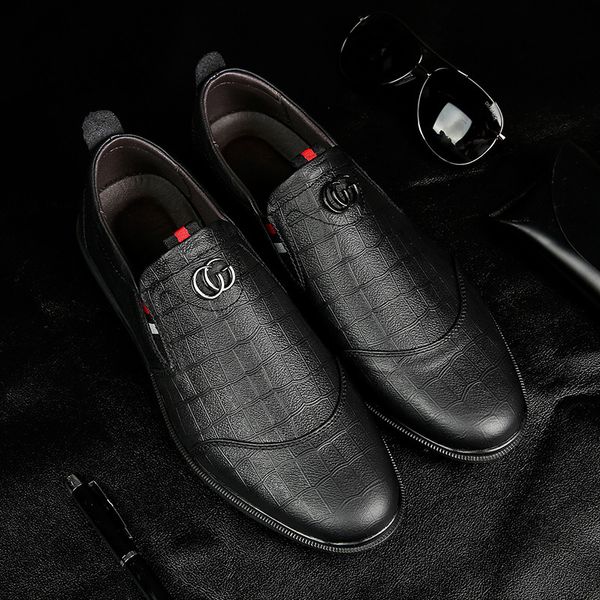 

70% off factory online quality doudou shoes men's real head leather soft business casual lazy people driving one foot pedal, Black