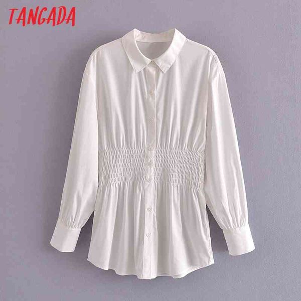 

women white tunic shirts long sleeve solid turn down collar elegant office ladies work wear blouses 3a34 210416