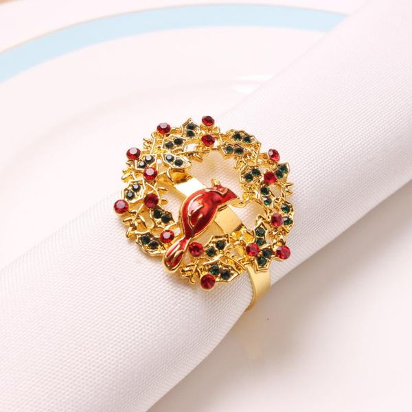 

napkin rings 6 / pcs christmas garland bird magpie buckle oil bell ring towel of