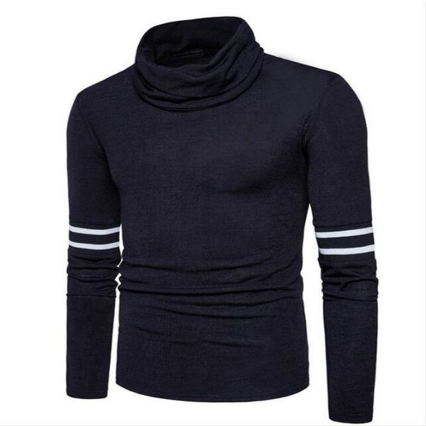 

fashion sweater men's striped slim knit simple base thin mj44, White;black