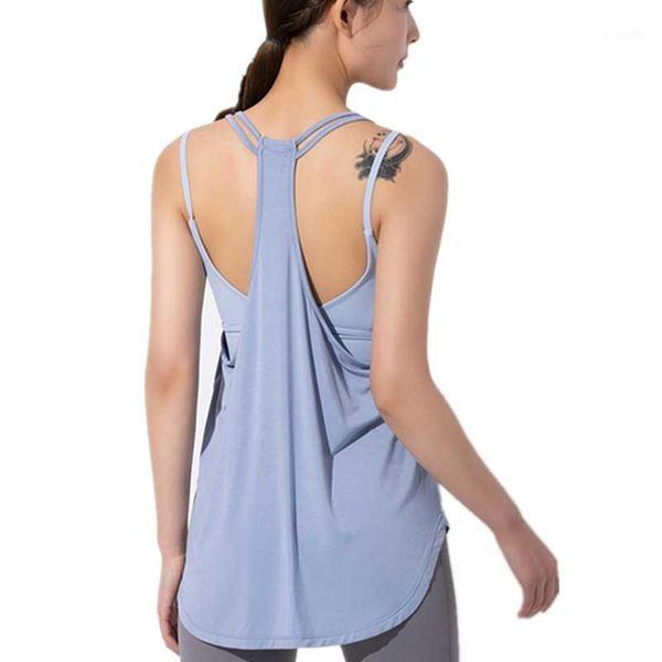 

yoga outfit women gym sports vest summer sleeveless shirts tank a font fitness t shirt loose running clothes without bra1