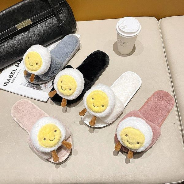 

slippers autumn and winter ladies cute cotton plush fashion shoes comfortable women's, Black