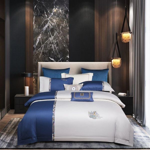 

bedding sets luxury gray jacquard 1000tc cotton set 4pcs duvet cover flat sheet pillowcase bed for adult