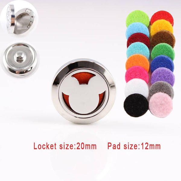 

charm bracelets wholesale 20mm magnetic stainless steel mouse head essential oil perfume diffuser locket snap button jewelry fit 18mm, Golden;silver