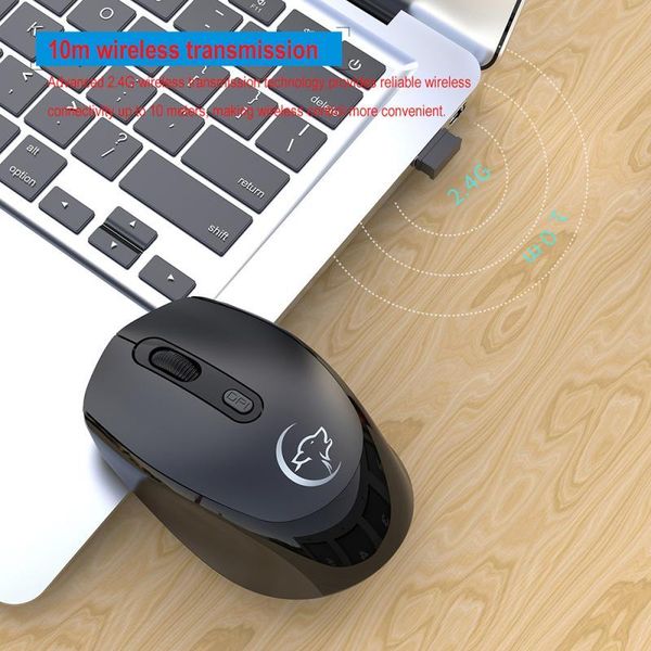 

mice 2.4ghz wireless mouse adjustable 2400dpi noiseless silent click optical ergonomic for lappc sound
