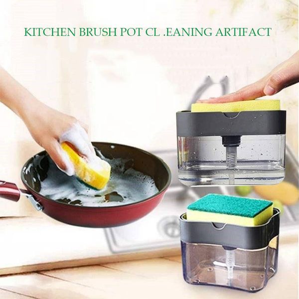 

liquid soap dispenser 1pcs automatic bottle kitchen sponge manual accessories