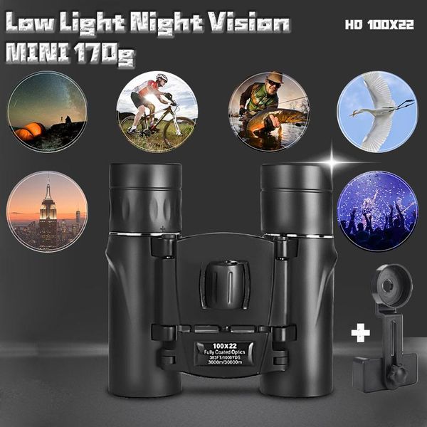 

telescope & binoculars 100x22mini powerful folding long range professioal zoom bak4 fmc optics for hunting