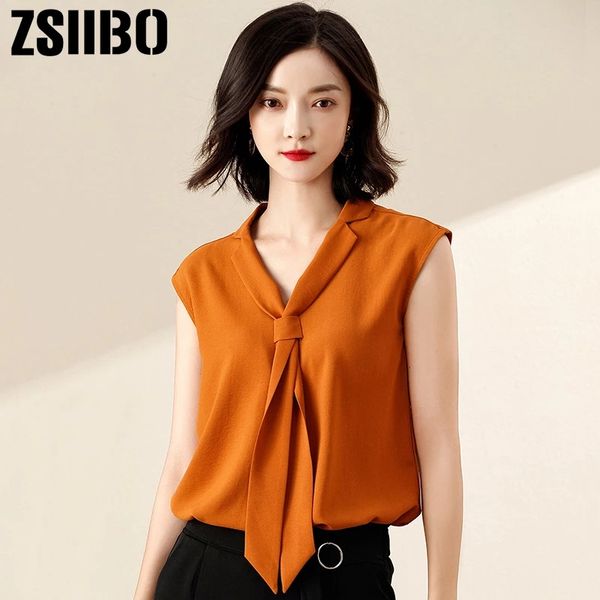 

summer fashion women blouses sleeveless v neck chiffon elegant office ladies white shirt plus size female clothes