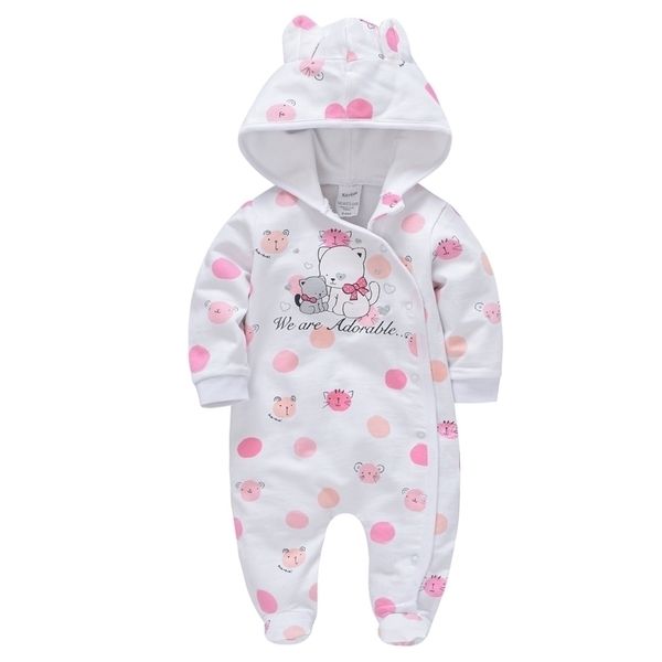 

spring fall baby girls romper cotton hooded onesies toddler boys clothes born jumpsuit infant boy coveralls 211023, Blue