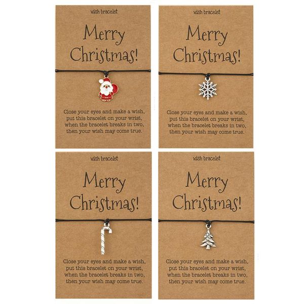 

charm bracelets fashion christmas wish bracelet merry santa claus bell jewelry for women men friend gift card, Golden;silver