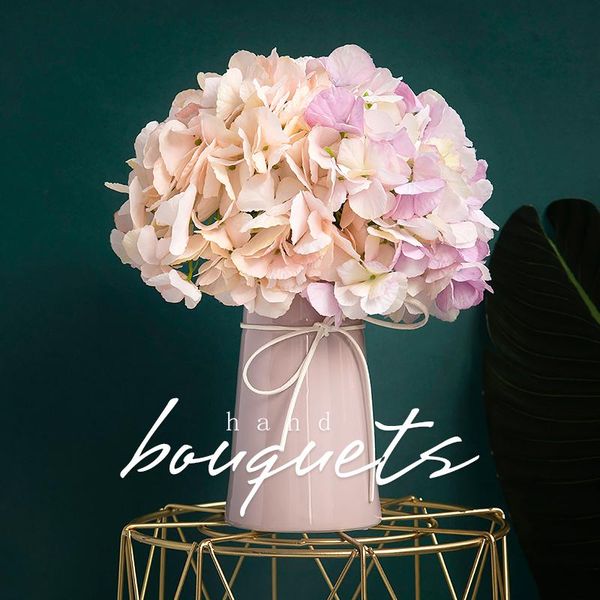 

artificial flowers hydrangea bouquet fake flower for table deco home decoration arrangements wedding party decor decorative & wreaths