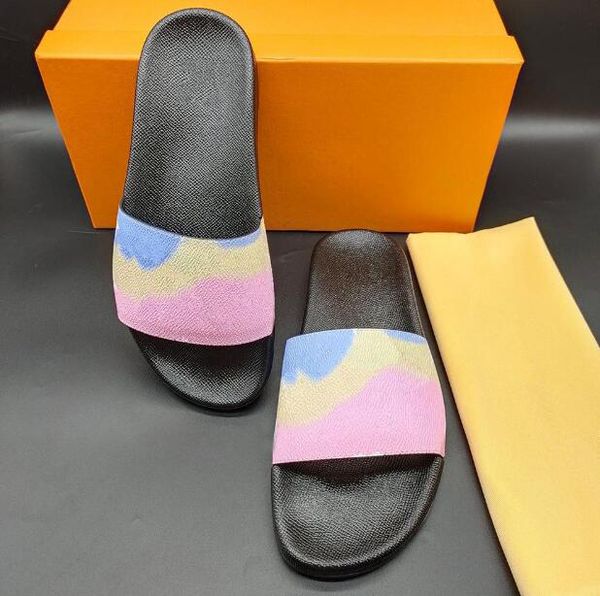 

106kw latest men design women flip flops slippers fashion leather slides sandals ladies casual shoes, Black
