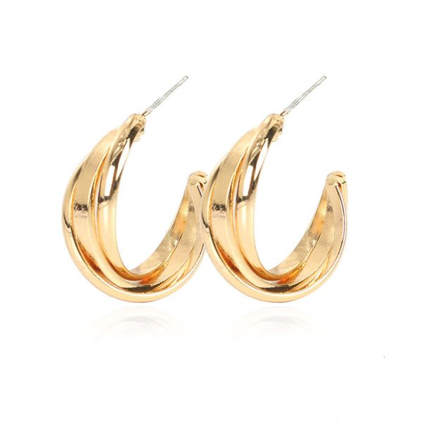 

ins cool wind alloy simple temperament women's earrings female f10810, Black