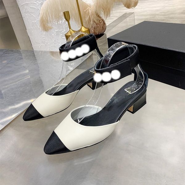 

designer new fashion women's leather sandals pointed shoes high heels leather soles women's shoes, Black