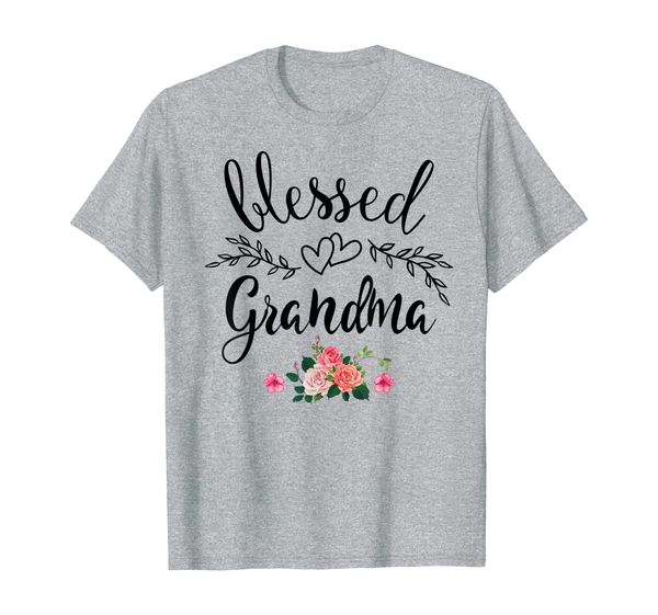 

Blessed Grandma T-Shirt with floral, heart Mother' Day Gift, Mainly pictures