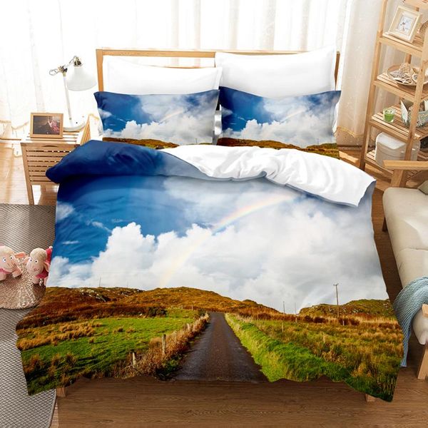 

bedding sets beauty tree road set single twin full  king size sky bed children's kid bedroom duvetcover 023