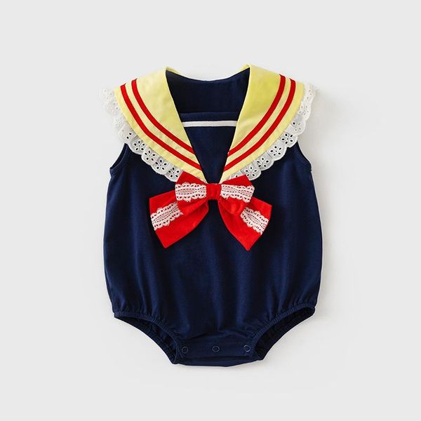 

rompers 2021 summer baby girl korean japan romper infant cotton toddler girls college mzl061, Blue