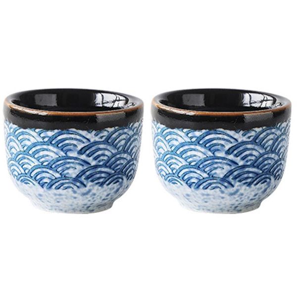 

2pcs exquisite elegant japanese style ceramics sake cups serving & saucers