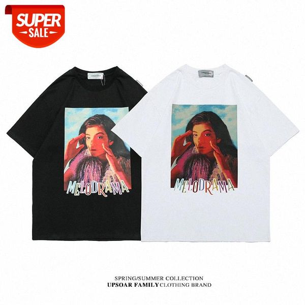 

european and american street retro short-sleeved t-shirts for men women loose ins hip-hop net red casual short t #7n3q, White;black