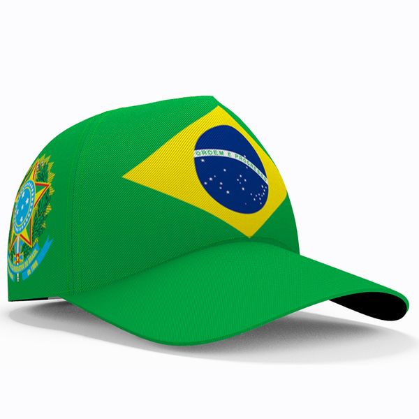 

brazil baseball cap 3d custom made name number team logo br diy hat bra country travel portugal nation brasil flag headgear, Blue;gray