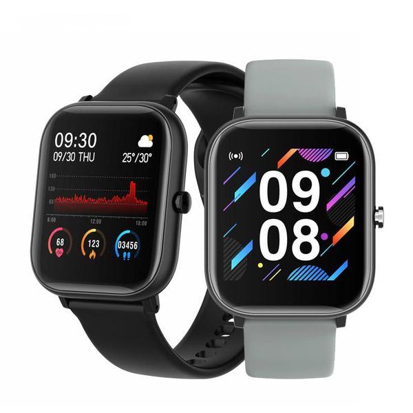 

p8 upgrade p20 smart watch 1.4 inch full touch screen fitness tracker heart rate monitor editable dial sports smartband pk p8g, Slivery;brown