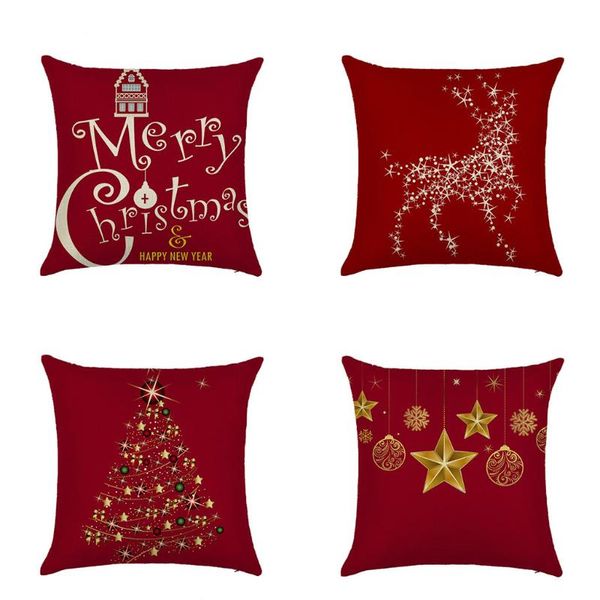 

cushion/decorative pillow 4pcs pillowcase christmas elk cushions cover sofa car pillowcover decorative 45x45cm cuscinis cojines almof