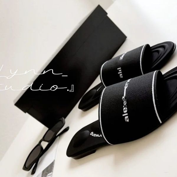 

aw family women's slippers letter print 2021 new flat sandals single shoes in the same style[finished on june 8] ysj, Black