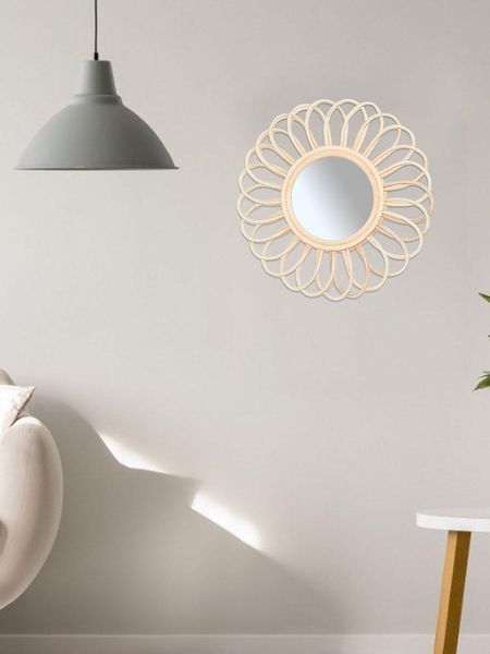 

mirrors mirror rattan innovative art decoration po prop round makeup dressing bathroom wall hanging for home expedient