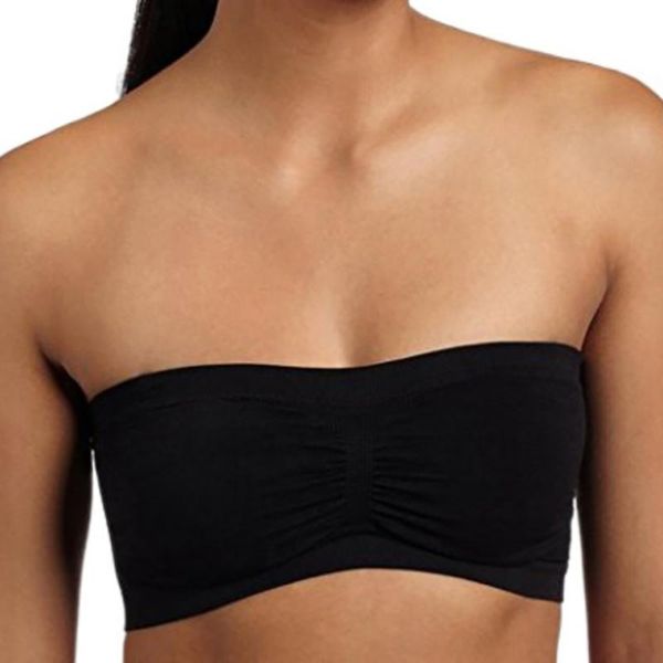 

gym clothing fashion women plus size seamless bra comfortable strapless boob tube without pad for fitness running, White;black