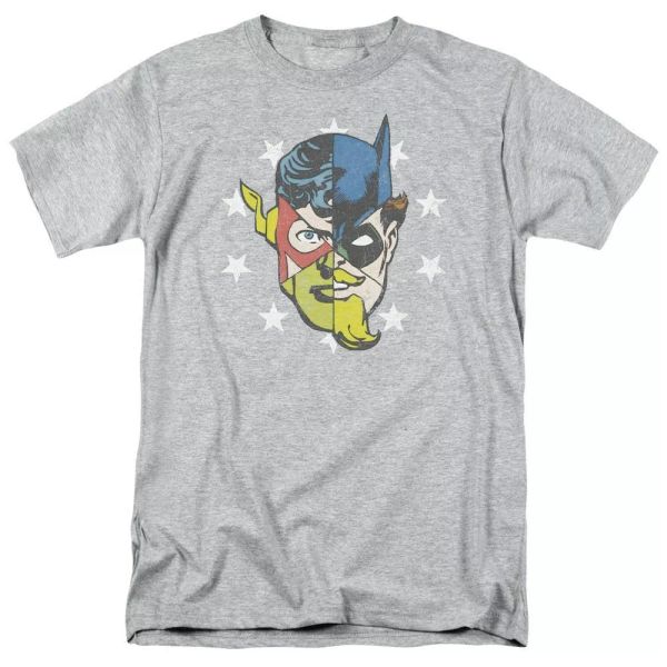 

Justice League of America Face Off T-Shirt DC Comics Sizes S-3X NEW, White;black