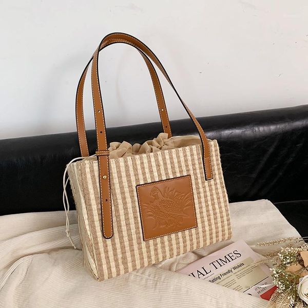 

evening bags large capacity women handbag luxury designer handle bag straw beach summer casual handmade rattan shoulder1