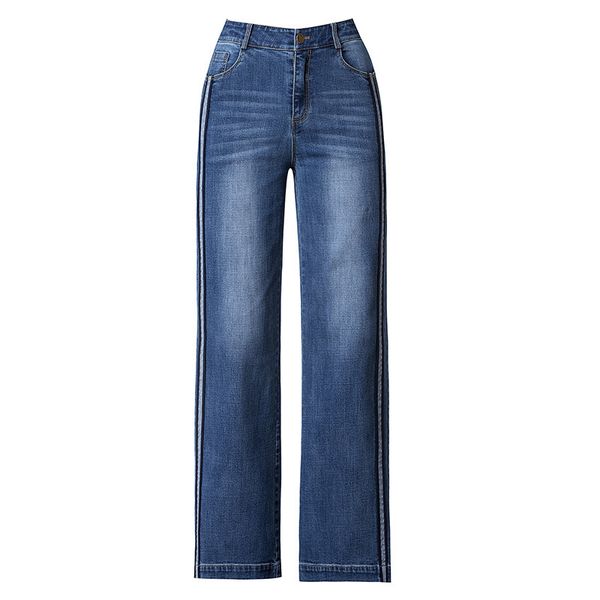 

jeans autumn and winter women's jeans korean version slimming side loose plus size trousers women wide leg pants, Blue