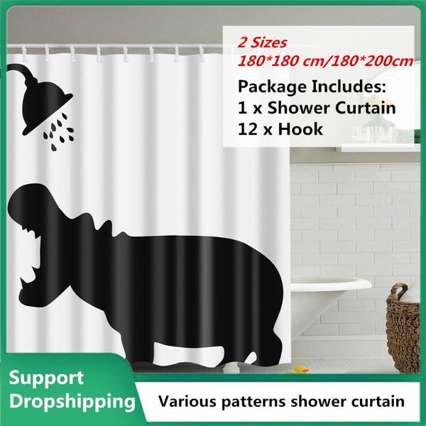 

shower curtains 180*180/180*200cm fabric curtain waterproof beautiful natural landscape bath for bathroom decor with hooks