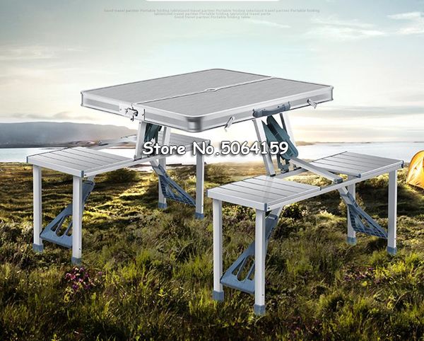 

outdoor folding table chair camping aluminium alloy picnic waterproof ultra-light durable desk for bbq camp furniture