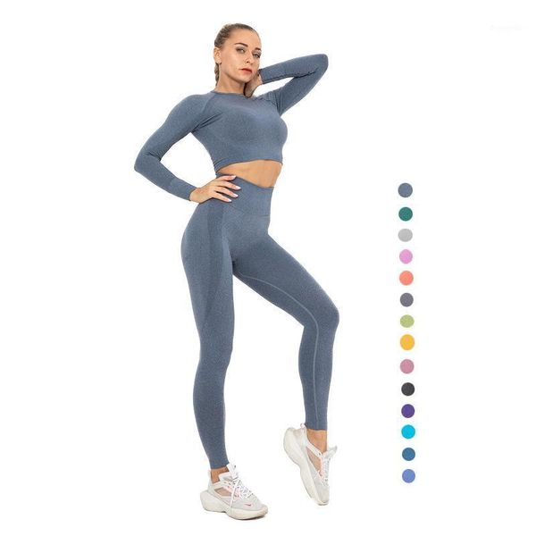 

piece seamless gym sets yoga outfits athletic legging women's set custom women workout clothing apparel fitness outfit1