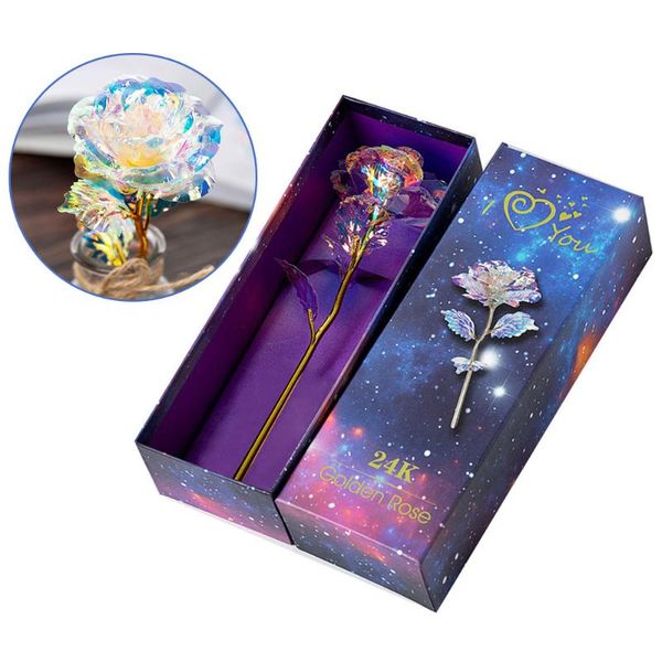 

1pc artificial rose flower valentine's day gift birthday with packing box for mother's anniversary decorative flowers & wreaths