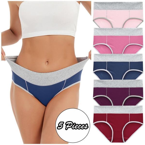 

yoga outfit 5pcs cotton panties women comfortable underwears high-rise underpants female lingerie big size ladies briefs